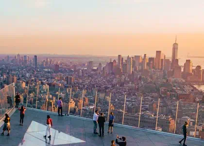 The Edge at sunset overlooking New York City