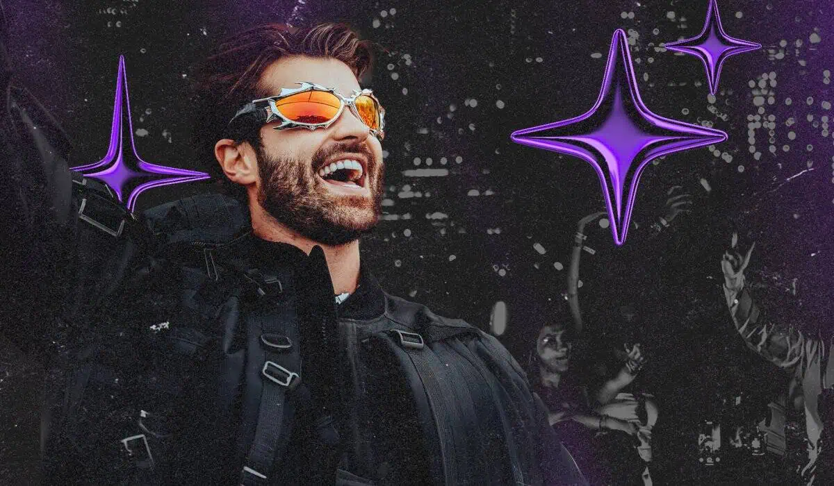 Alok smiling with sunglasses at the marquee skydeck nyc