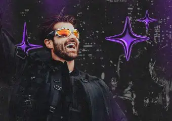 Alok smiling with sunglasses at the marquee skydeck nyc