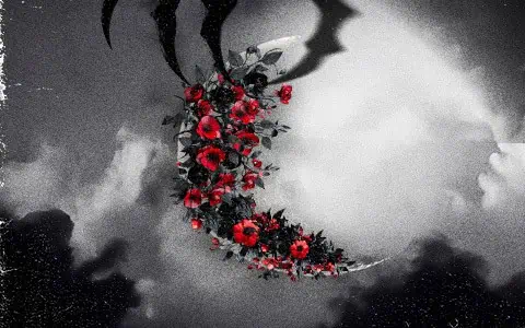 moon with flowers
