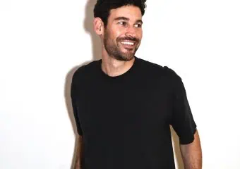 Vandelux posing with a smile press