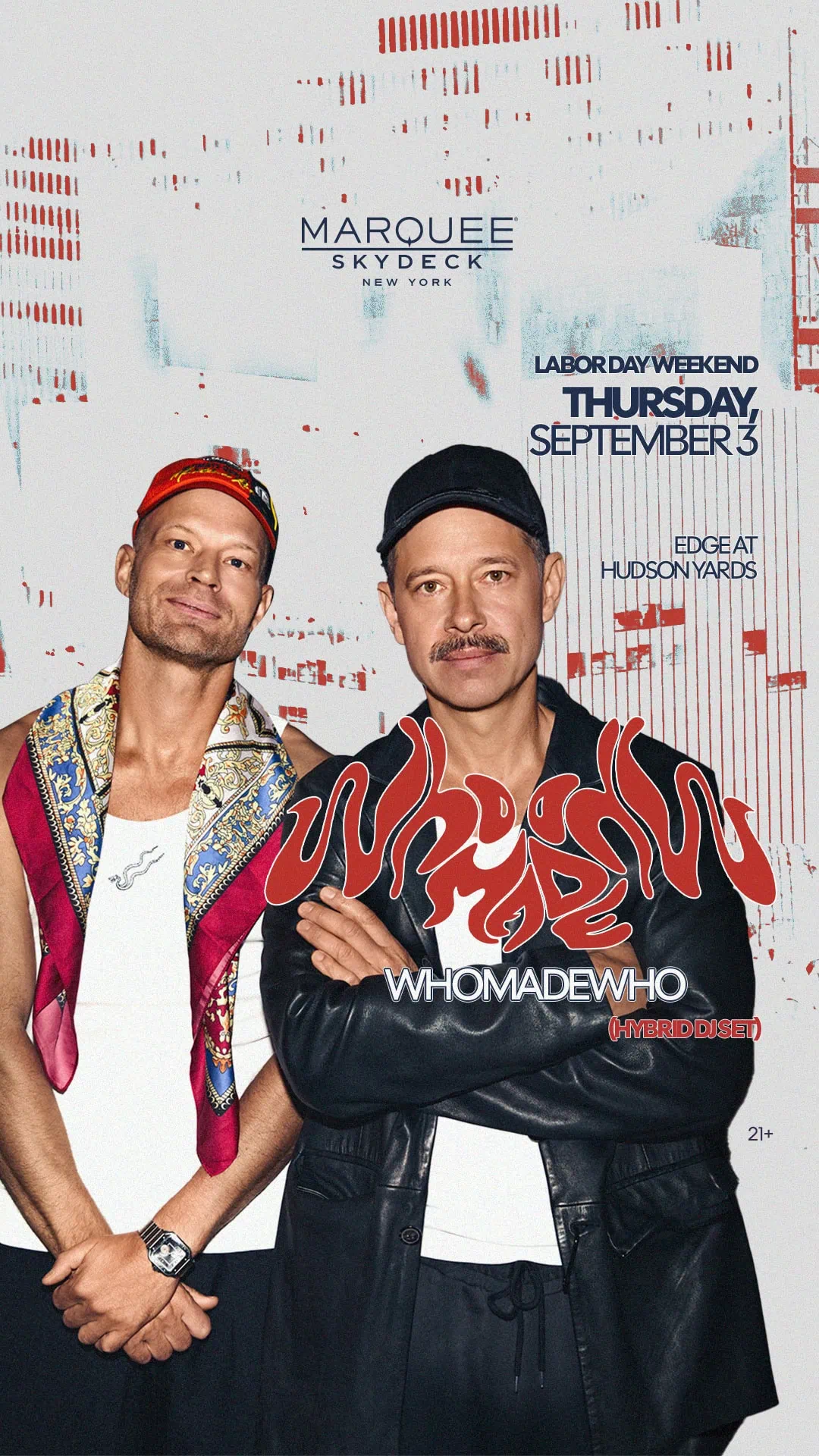 Promotional poster for WhoMadeWho at Edge NYC.