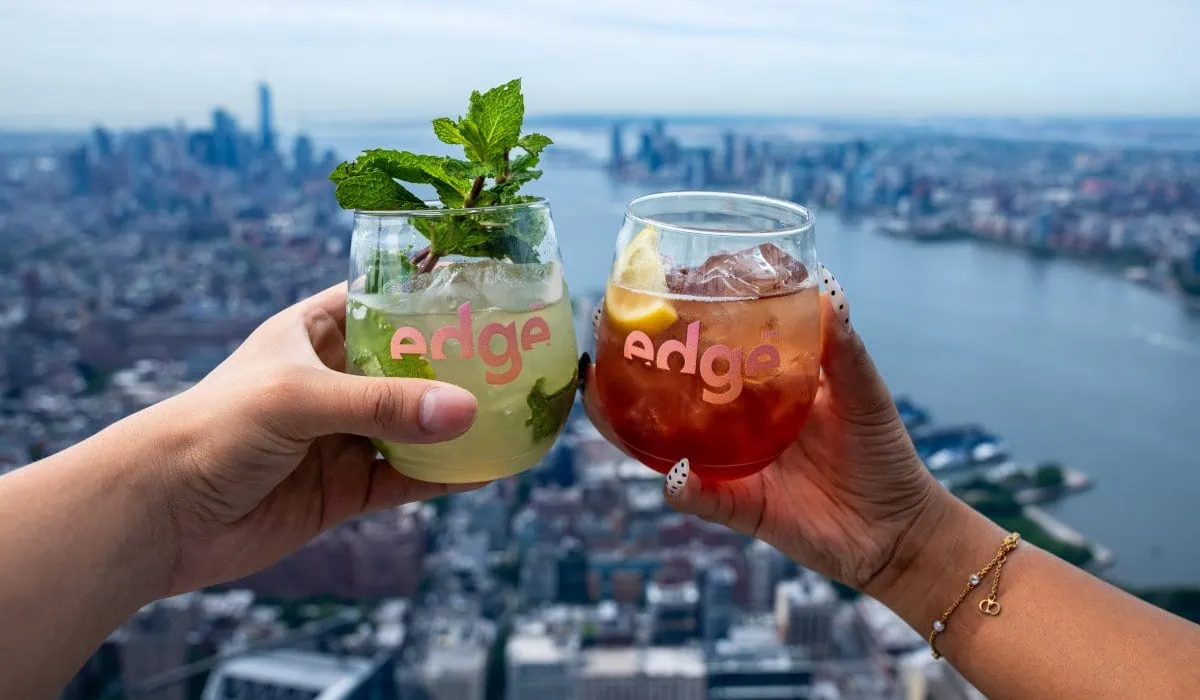 Seasonal Spritz Cocktail offered at the Skyline Bar & Cafe, at Edge NYC