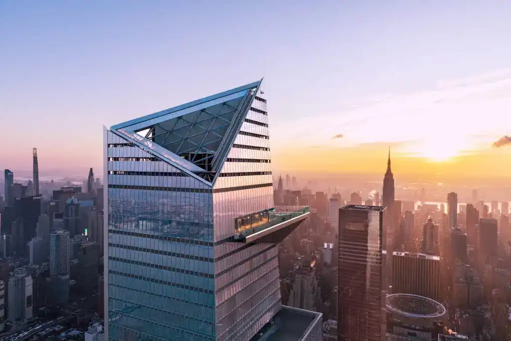 Edge against skyline and sunset